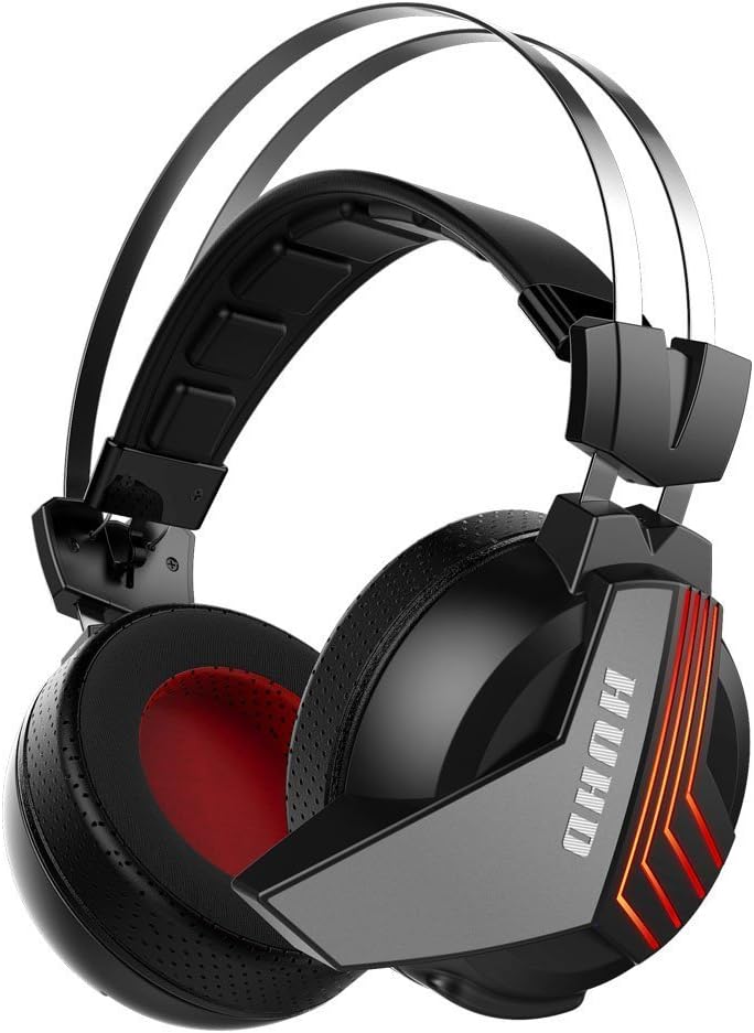 HUHD USB Wireless Gaming Headset for PS4 PC Computer Nintendo Switch 3.5mm Wired Stereo Gaming Headphones for Xbox one Mic Mute