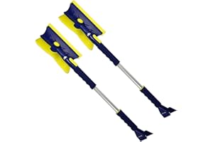 Michelin Snow Brush for Car Windshield (2 Pack) – Ice Scraper with Colossal Extendable 34-49" with Foam Grip, Pivoting Head &