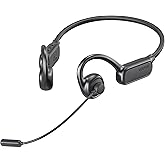 Replglee Open Ear Headphones with Mic,20H Bluetooth Headset with Microphone,5.4 Bluetooth Headphones with Noise Cancelling Mic,IPX5 Wireless Headset with Mic for Work,Zoom,Workout, Driving, Call