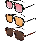 JATEBI 3 Pcs Retro Oversized Aviator Sunglasses for Women 70s Square Vintage Aviator Sun Glasses Trendy Shades