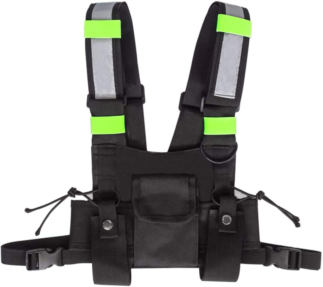 Namvo Universal Radio Chest Harness Rig - Front Pack Pouch Holster Vest Rig Chest Bag Carry Case for Two Way Radio Walkie Talkie