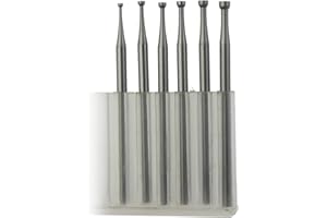 LUO KE 𝐋𝐮𝐨 𝐤𝐞 6 Pcs Round Cup Burr - 3/32'' Shank Jewelry Making Burs Wire Rounding Bits Wire Rounder for Lapidary 010-023