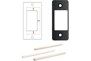 MOSECYOU Deadbolt Restorer Strike Plate Large Version 2-3/4" x 1-1/8", Screw Holes Spaced 2-1/8", Fix Latch Misalignment/Sticking/Jamming, Narrow Side and Large Hole
