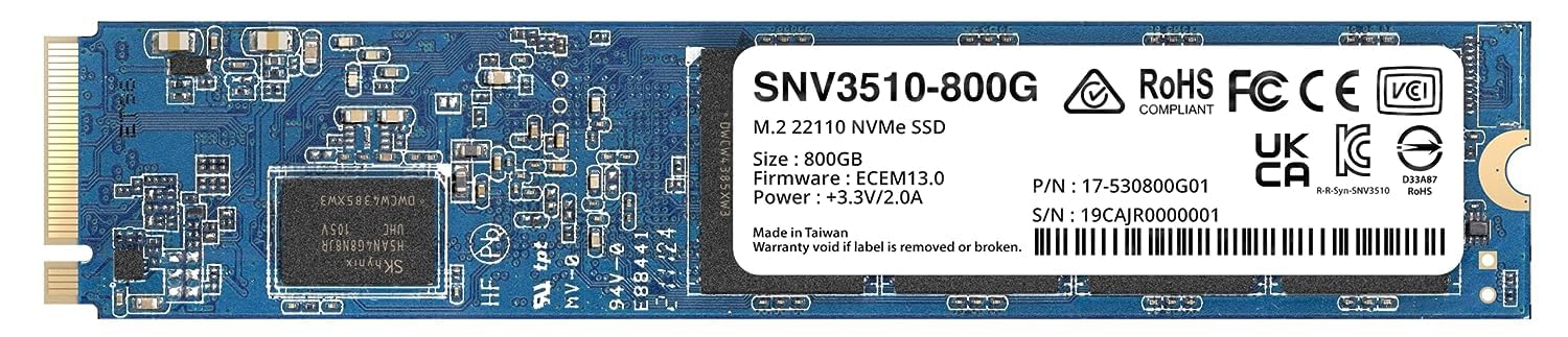Synology M.2 22110 NVMe SSD SNV3510 800GB
