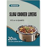 Slow Cooker Liners, 20-Pack Cooking BagsOversized Disposable Pot Liner Plastic Bags, Fits 6QT to 10QTFor Slow Cooker Cooking Tray, 14-Inch x 22-Inch, 20 Liners (20)