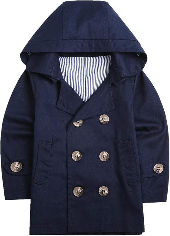 Sooxiwood Little Boys Dress Coat Buttons Hooded Size 5 Navy Buy Online