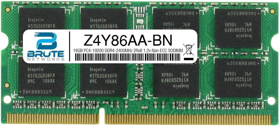 Brute Networks Z4Y86AA-BN - 16GB DDR4-2400MHz 2Rx8 Non-ECC SODIMM (Compatible with OEM PN# Z4Y86AA)