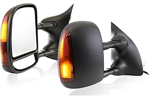 Perfit Zone Towing Mirrors Left & Right Pair Set For 99-07 F250 F350 F450 F550 Super Duty 01-05 Excursion Pickup Truck Power Heated With Amber Signal Light Driver Passenger Lh Rh Replacement