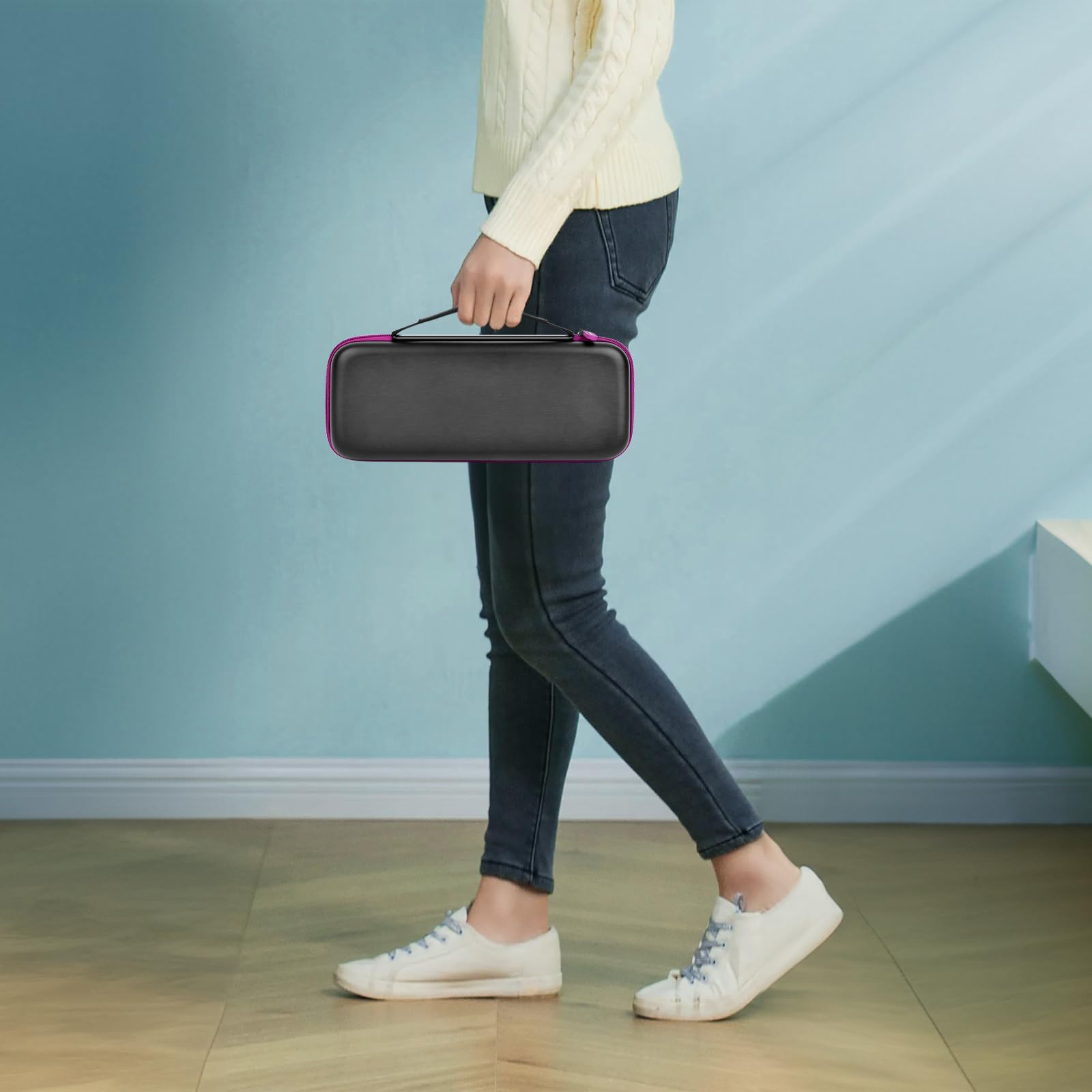 Steamer Case Compatible with Jack & Rose/for FEPPO/for Nesugar/for Kssvzz Portable Steamers, Handheld Iron Carrying Storage Bag Organizer with Mesh Pocket for Accessories-Box Only