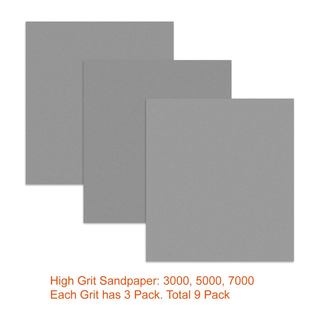 Paxcoo 9 Pcs 3000 5000 7000 High Grit Wet and Dry Sandpaper Assortment