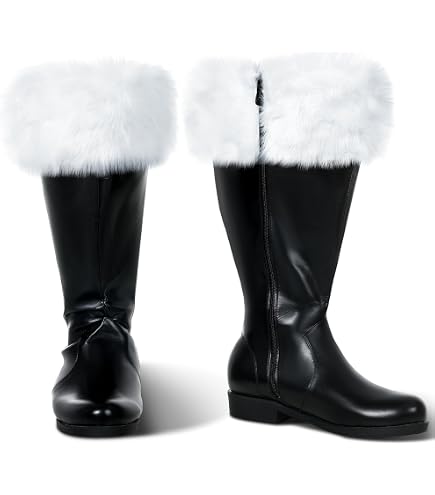 ABOOFAN 1 Paire Couvre-Bottes Père Noël - Accessoire Costume Père Noël Halloween Cosplay Noël