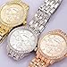 Happy Hours - Unisex Classic Alloy Round Geneva Crystal Rhinestone Leisure Quartz Wrist Watch Golden