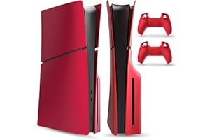 PEYANZ Faceplate Cover Compatible with PlayStation 5 Slim (Disc Edition) - Protective ABS Shell, Scratch-Resistant Matte Surface, Includes 2 Silicone Covers