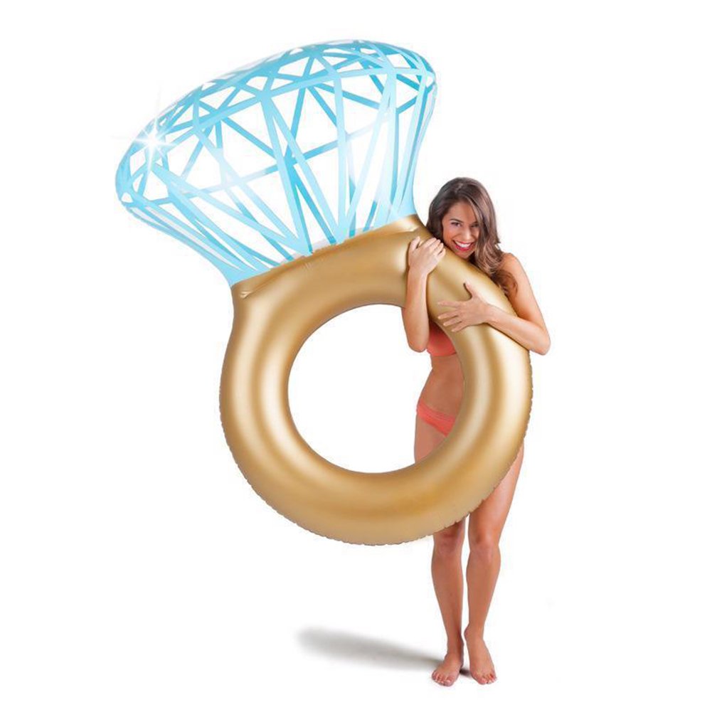WLZP Inflatable Pool Float, Pool Party Diamond Swim Ring with Double Rapid Valves, Photograph Props Travel Outdoor Beach Pool Raft for Adults 120 X 140 cm