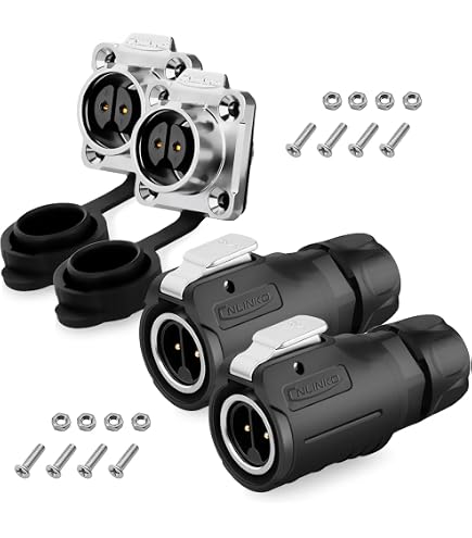 Produktbild von HangTon HE29 4-poliger Rundsteckverbinder – 45 A – IP68 Wasserdicht – 380 V – Gewindekupplung – Für Außen- & Industrieanwendungen