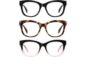 kunchu Reading Glasses for Women - Oprah Blue Light Reading Glasses with Spring Hinge, Anti-Glare/Eyestrain Computer Readers