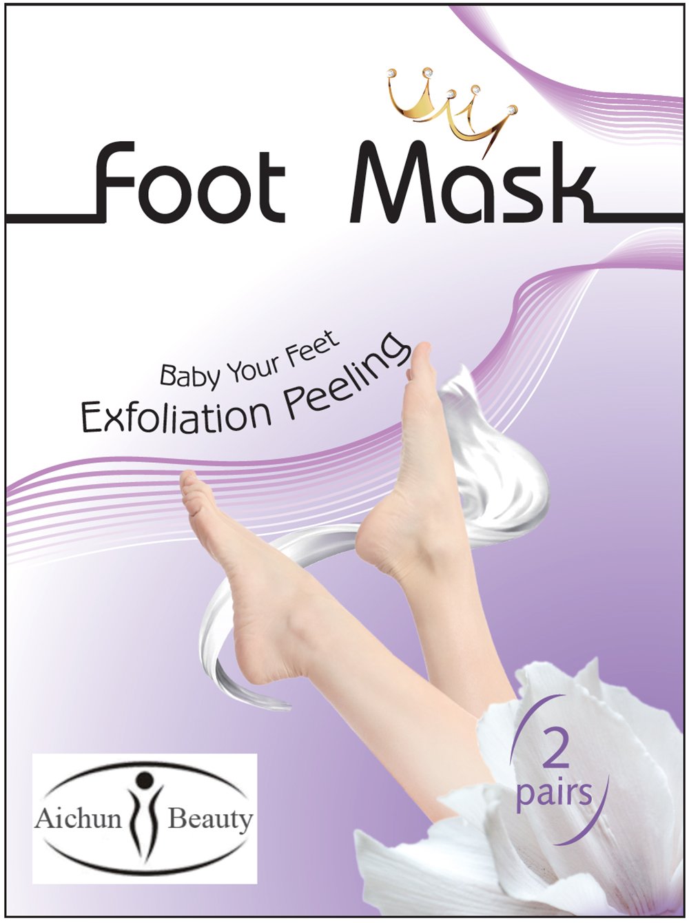 AICHUN BEAUTY Foot Peel Mask 2 Pack, Peeling Away Calluses and Dead Skin cells, Make Your Feet Baby Soft, Exfoliating Foot Mask, Repair Rough Heels, Get Silky Soft Feet (2 PAIR in 1 PACK)