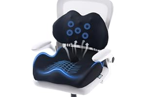 Lexeme X Large Memory Foam Seat Cushion Lumbar Support Pillow for Sciatica & Tailbone Pressure Relief Coccyx Pad for Office Chair, Car,Wheelchair,Home,Office