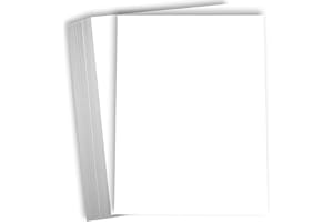 Hamilco White Cardstock Thick Paper 8 1/2 x 11" Blank Heavy Weight 100 lb Cover Card Stock - for Brochure Award and Stationery Printing 50 Pack