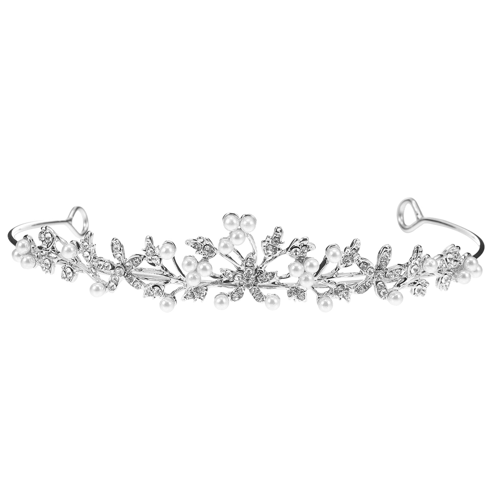 FRCOLOR Rhinestone Bridal Crowns Silver Crystal Tiaras Wedding Headband Crown Princess Queen Crown for Women Girls Party Hair Accessory (White)