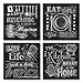 Beautiful, Fun, Chalkboard-Style Kitchen Signs; Messy Kitchen, Heart of the Home, Spice of Life, and Cook Much; Four 12x12in Paper Prints (Printed on paper and made to look like chalkboard) primary