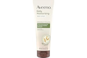 Aveeno Daily Moisturizing Body Scrub, Exfoliating Body Wash for Smoother, Healthier Looking Skin, Soothing Prebiotic Oat Formula, Sulfate-Free, Soap-Free & Dye-Free, 8 oz