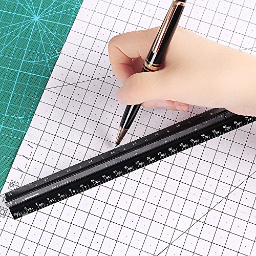 Architect Scale Ruler for Engineer and Student-12" Laser-Etched Aluminium Triangular Rulers,Drafting Rulers, Imperial Scales by VISEMAN … - Thumbnail 4