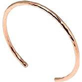 John S. Brana 3mm Hammered Copper Cuff Bracelet Handmade Jewelry - 100% Solid Uncoated Copper