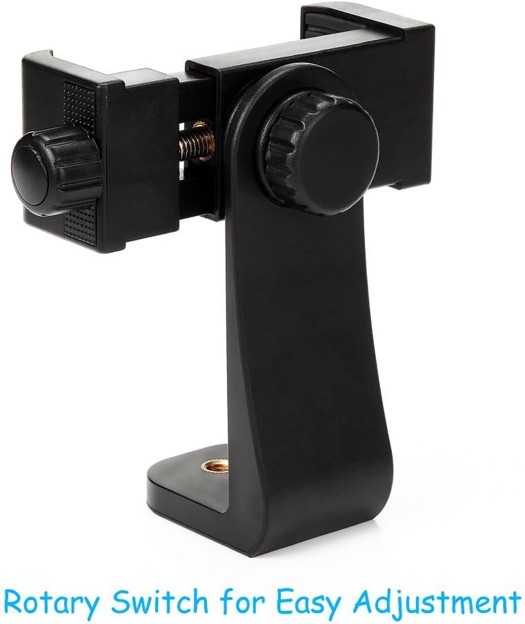 Vastar Universal Smartphone Tripod Adapter Cell Phone Holder Mount Adapter, Fits iPhone, Samsung, and all Phones, Rotates Vertical and Horizontal, Adjustable Clamp
