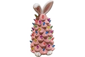 USYFAKGH Pink Bunny Tree Easter Decorations For Indoor Spring Home Bedroom Office Décor Tabletop Bunny Rabbit Pink Tree Home Decoration