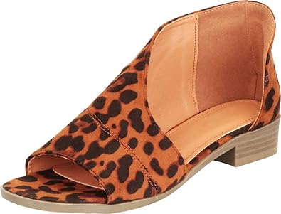 open toe side cutout flats