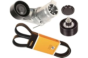 LAIPZ Drive Belt Kit with Tensioner Assembly + Idler Pulley for BMW F30 F10 Select Models