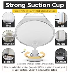 HONEYBULL Fogless Shower Mirror with Suction Mount