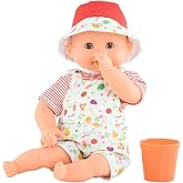 Corolle Bebe Bath Calypso Garden Delights Baby Doll - Includes Play Cup, Soft Body with Sleeping Eyes and Vanilla Fragrance, Removable Clothes, for Children Ages 18 Months and Up