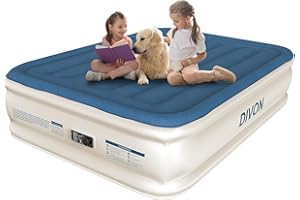 DIVON Air Mattress Full with Built in Pump,18’’Thicken Inflatable Mattress in 3 Mins,Foldable Blow Up Mattress,Portable Full Size Air Mattress for Camping,Travel&Floor,Air Bed for Adults,660lbs