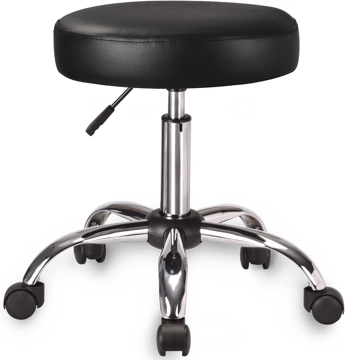 Amolife Multi-Purpose Hydraulic Adjustable Round Drafting Chair Rolling Swivel Stool with Wheels and Soft Padding for Home Office Beauty Barber Salon Medical Tattoo Vanity Massage Facial Spa in Black: Beauty
