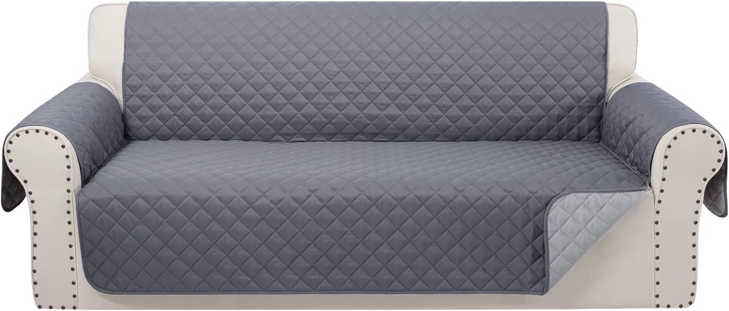 Slipcovers - Luxshare Home Reversible Sofa Covers Couch Cover Furniture Protector for 3 Cushion Couch Sofa(Sofa,Dark Grey/Light Grey)