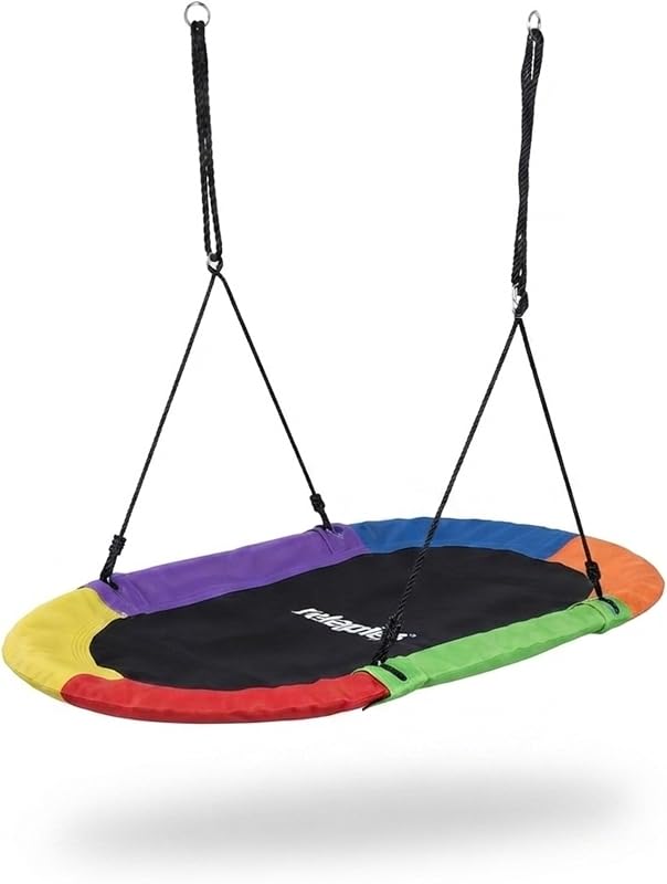 Columpio Nido Oval, niños y Adultos, 300 kg, XXL para Varios niños, 150 x 80 cm, Multicolor