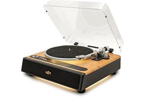 House of Marley Soul Rebel Bluetooth Turntable, Built-in Stereo Speakers with Dual Bass Port, Audio Technica Stylus, RCA/Aux 