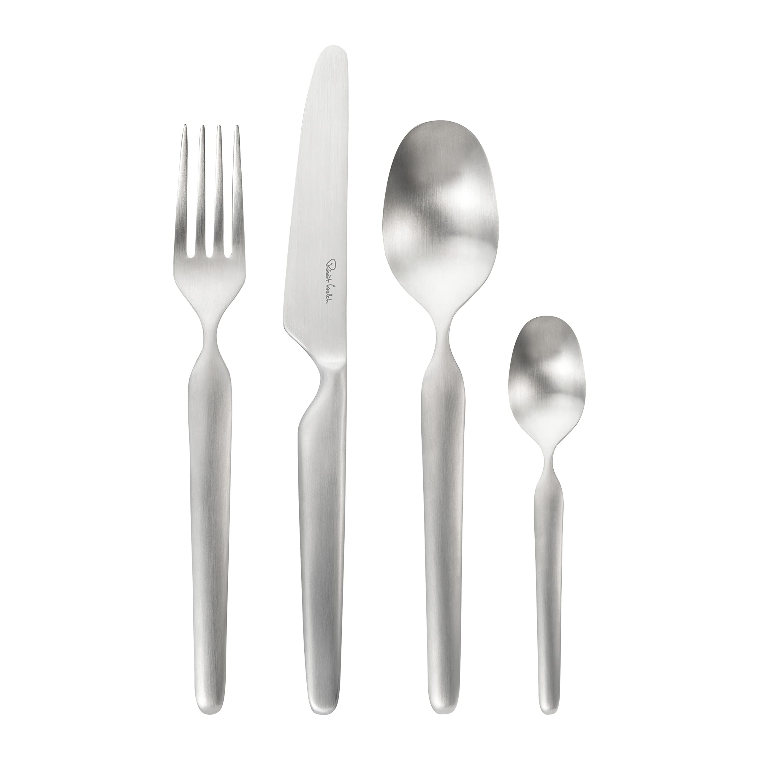 Robert Welch Bergen Satin, 24 Piece Cutlery Set for 6 People. Made from Stainless Steel. Dishwasher Safe.