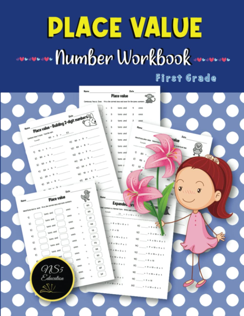 place value worksheet math workbooks tens and ones expanded form normal form building 2 digit numbers for kindergarten first grade 1st grade education ns5 9798798329762 books amazon com
