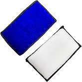 Augeny 2 PCS Car Interior Scrubbing Sponges, Super Soft Microfiber Auto Detailing Scrub Pads, Vehicle Cleaning Applicator Pads Safe on Leather, Plastic, Vinyl and Upholstery (Blue & White)