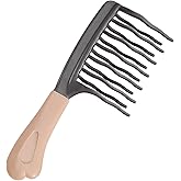 Wide Tooth Comb for Curly, Detangling Hair Brush with Double-layer Wavy Tooth Design and Ergonomic Handle for Long/Thick Dry/