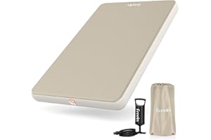 Freein Double Camping Sleeping Pad, 4" Thick Inflatable Mattress with Drop-Stitch Technology, Portable 2-Person Sleeping Mat 