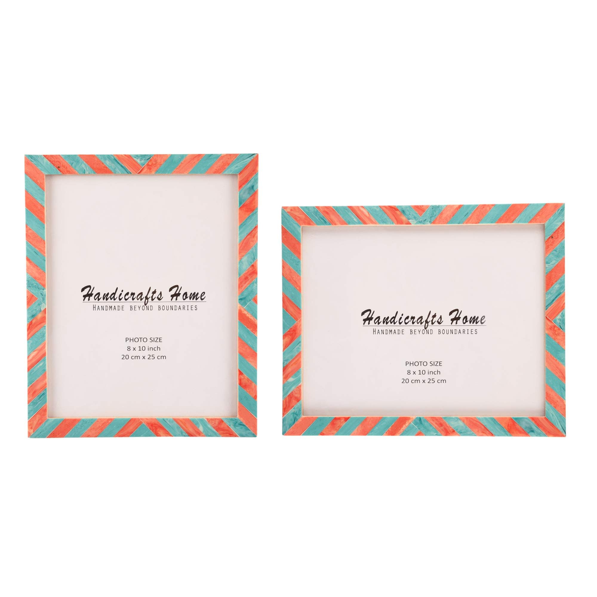 Photo 1 of Handicrafts Home 8x10 Picture Frames Pack of 2 - Candy Cane Collection Handcrafted Photo Frames, Perfect for Wall & Tabletop Display, Ideal Home Decor Gift