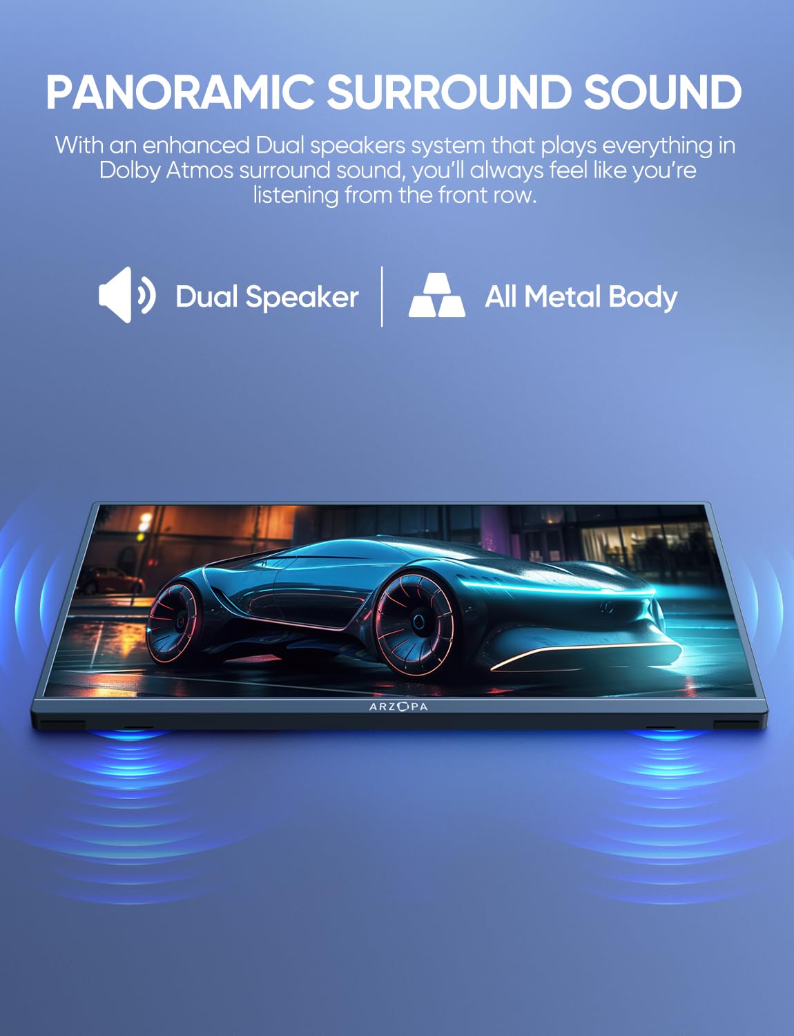 ARZOPA 16.1'' 144Hz Portable Gaming Monitor, 106% sRGB 1080P FHD Portable Monitor with HDR, Ultra Slim, Eye Care, External Second Screen for Laptop, PC, PS5, Mac, Xbox, Switch-G1 Game