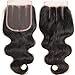 VRHOT 10 inch 3 Part Lace Closure Body Wave 4x4 Brazilian Virgin Human Hair 100% Unprocessed Three Part Lace Closure Natural Color 10'' for Black Women