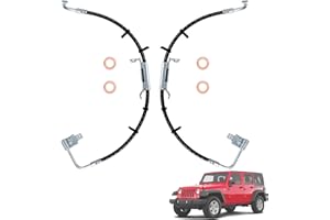 LOOPTEK Front Driver & Passenger Side Brake Hydraulic Hoses Compatible with 2011-2017 Jeep Wrangler, 2018 Jeep Wrangler JK, Replace H621749 H621750 5154168AA 5154169AA
