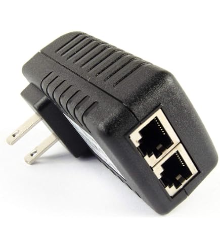 Spina a muro Iniettore POE, Spina adattatore di alimentazione CC 24V 1A Spina adattatore di controllo chip IC Facile da installare per telecamere IP e altri apparecchi vari(Transl