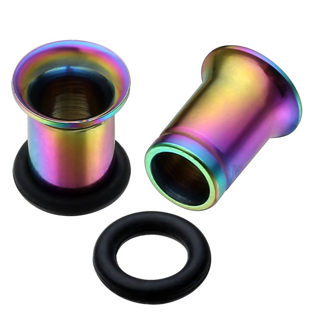 PiercingJ 28pcs 12G-00G Surgical Stainless Steel Tapers Stretching Kit + 12g-00G Single Flared Ear Tunnel Stretcher Set